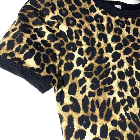 Short Sleeve Leopard Print Bodycon Fitted Mini Dress - Picture 3 of 5